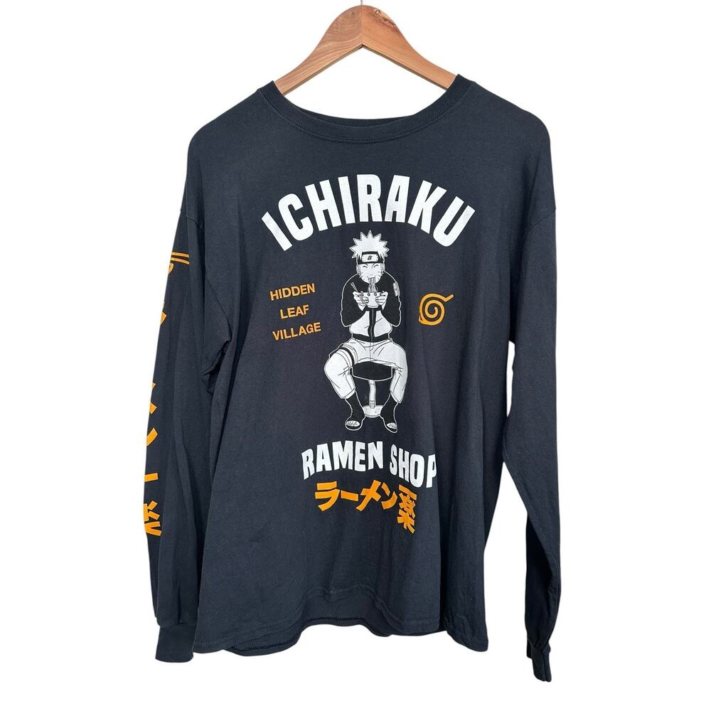 Naruto Shippuden Ichiraku Ramen Shop Anime Japan Black Graphic Tee Size Large